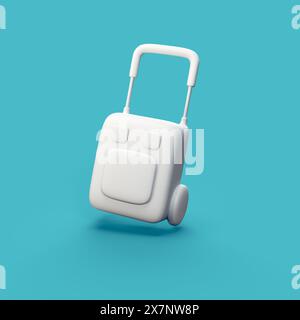 Reisegepäcktasche - stilisiertes 3D CGI-Symbol Objekt, nicht Gen Ai Stockfoto