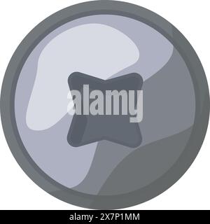 Silberner Knopf mit Sternendesign Stock Vektor