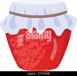 Zeichentrickfilm Himbeerkonfitüre Glas Illustration Stock Vektor