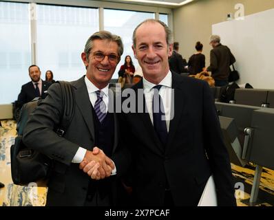 Archivfoto, Italien. Mai 2024. FOTOARCHIV - Mailand - Treffen des Kandidatenausschusses der Olympischen Winterspiele in Mailand im Palazzo Pirelli - Cortina 2026 mit Vincenzo Novari und Luca Zaia (Mailand - 2020-01-31, Duilio Piaggesi) ps das Foto kann in Übereinstimmung mit dem Kontext verwendet werden, in dem es aufgenommen wurde; und ohne die Absicht, das Ansehen der Menschen zu diffamieren, repräsentierte Editorial Usage Only Credit: Independent Photo Agency/Alamy Live News Stockfoto