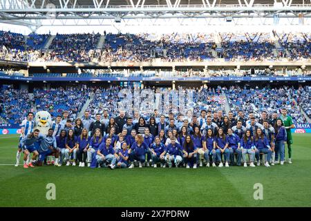 Barcelona, Spanien. Mai 2024. Spieler von RCD Espanyol während des spanischen Fußballspiels La liga Hipermotion zwischen RCD Espanyol und Real Oviedo im Stage Front Stadium in Barcelona Credit: DAX Images/Alamy Live News Stockfoto