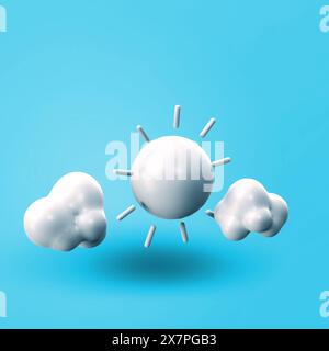 Verschiedene Symbole für 3D-Objekte – Wetter Stockfoto