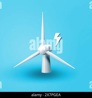 Verschiedene Symbole für 3D-Objekte – Windkraftanlage Stockfoto