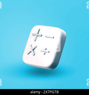 Verschiedene Symbole für 3D-Objekte – mathematischer Rechner Stockfoto