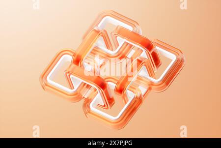 Abstrakter transparenter Glasgeometrie-Hintergrund, 3D-Rendering. 3D-Abbildung. Stockfoto