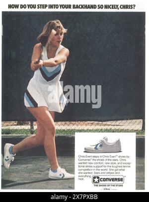 1977 Converse Tennisschuhe mit Chris Evert Stockfoto