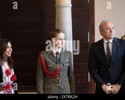 Saragossa, Spanien. september 2024. Die Prinzessin von Asturien hat drei Erwähnungen von verschiedenen öffentlichen Einrichtungen erhalten. Auf der einen Seite die Medaille der Gerichte von Aragon, die Anerkennung der Adoptivtochter der Stadt Saragossa und die Medaille der Regierung von Aragon. Auf diese Weise wurden die Anerkennungen, die sein Vater König Felipe während seines Aufenthaltes an der Allgemeinen Militärakademie von Saragossa erhielt, repliziert. Juan Antonio Perez/Alamy Live News Stockfoto