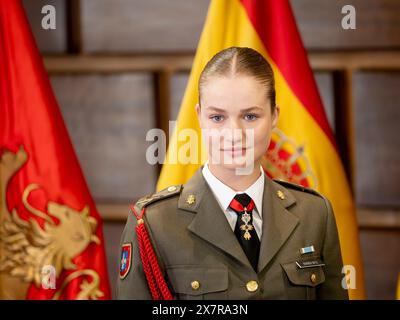 Saragossa, Spanien. september 2024. Die Prinzessin von Asturien hat drei Erwähnungen von verschiedenen öffentlichen Einrichtungen erhalten. Auf der einen Seite die Medaille der Gerichte von Aragon, die Anerkennung der Adoptivtochter der Stadt Saragossa und die Medaille der Regierung von Aragon. Auf diese Weise wurden die Anerkennungen, die sein Vater König Felipe während seines Aufenthaltes an der Allgemeinen Militärakademie von Saragossa erhielt, repliziert. Juan Antonio Perez/Alamy Live News Stockfoto