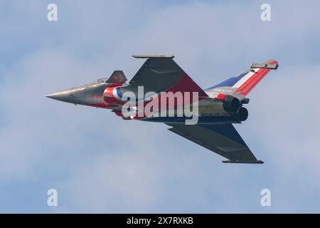 Dassault Rafale auf der Le Temps des Helices Air Show 2024 in La Ferte-Alais, Frankreich Stockfoto