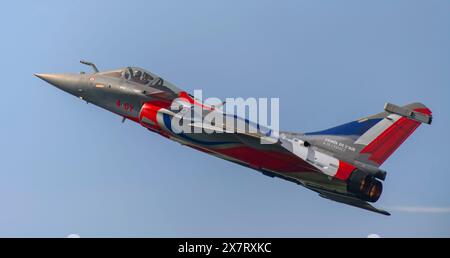 Dassault Rafale auf der Le Temps des Helices Air Show 2024 in La Ferte-Alais, Frankreich Stockfoto