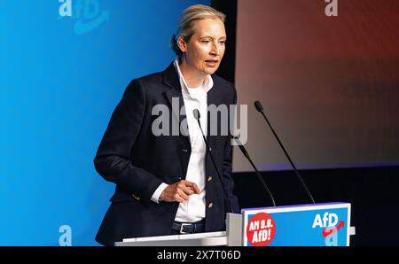 Donaueschingen, 27. April 2024: Die Ko-Vorsitzende der AfD-Fraktion der Alternative für Deutschland Dr. Alice Weidel in ihrer Rede Stockfoto