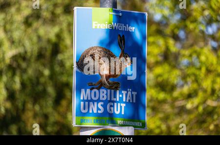 Hohentengen am Hochrhein, Deutschland, 19. Mai 2024: Wahlplakat zur Europawahl der freien Wähler. (Foto: Andreas Haas/dieBildmanufaktur) Stockfoto