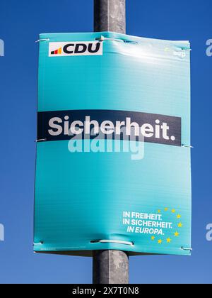 Hohentengen am Hochrhein, 11. Mai 2024: Ein Wahlplakat für die CDU. (Foto: Andreas Haas/dieBildmanufaktu Stockfoto