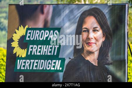 Lauchringen, Deutschland, 19. Mai 2024: Wahlplakat für die Europawahlen der Allianz 90/die Grünen. (Foto: Jonas Philippe/dieBildmanufa Stockfoto