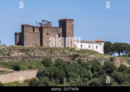 Burg Cortegana, Festung mittelalterlichen Ursprungs, Huelva, Andalusien, Spanien Stockfoto