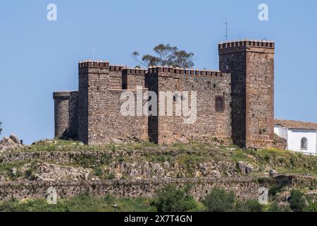 Burg Cortegana, Festung mittelalterlichen Ursprungs, Huelva, Andalusien, Spanien Stockfoto