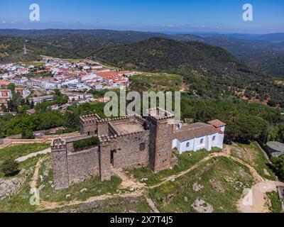 Burg Cortegana, Festung mittelalterlichen Ursprungs, Huelva, Andalusien, Spanien Stockfoto