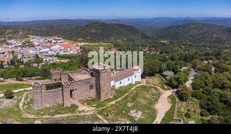 Burg Cortegana, Festung mittelalterlichen Ursprungs, Huelva, Andalusien, Spanien Stockfoto