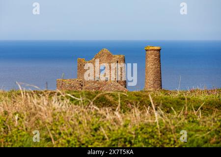 Ruinen der Wheal Coates Zinnmine in Cornwall, West Country, England Stockfoto