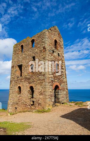 Ruinen der Wheal Coates Zinnmine in Cornwall, West Country, England Stockfoto