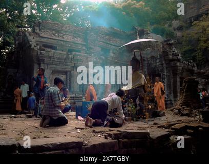 Laos, Champasak, Wat Phu: Alter Khmer-Tempel, der bereits zur Zeit des Chenla-Königreichs heilig war. Stockfoto