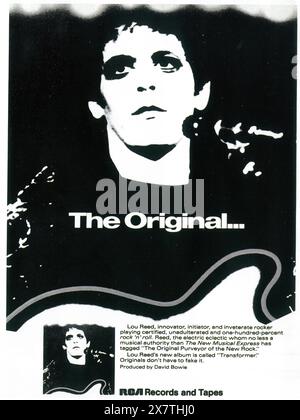 1972 Transformer Studio Album von Lou Reed Promo Stockfoto