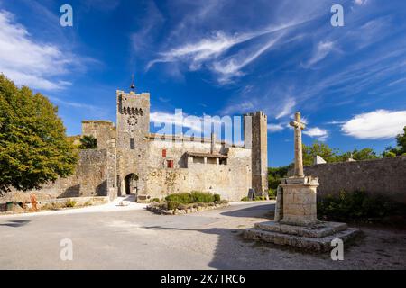 Larressingle auf dem Weg nach Santiago de Compostela, Departement Gers, Occitanie, Frankreich Stockfoto