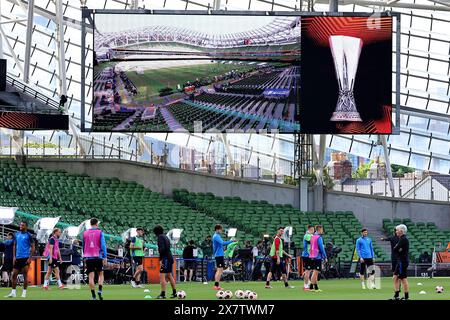 Dublin, Republik Irland. Mai 2024. Atalanta Training am Vorabend des Endrunde der UEFA 2023/2024 Europa League zwischen Atalanta BC und Bayer Leverkusen am 21. Mai 2024 im Stadion der Dublin Arena in Dublin, Irland. Quelle: Insidefoto di andrea staccioli/Alamy Live News Stockfoto