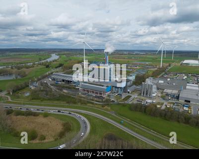 Duiven, Gelderland, Niederlande, 29. März 2024: Müllverbrennungsanlage. Bei der Abfallverbrennung entstehen auch Schadstoffe. Für Stockfoto