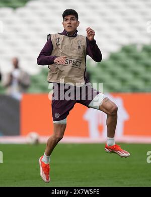 Piero Hincapie von Bayer Leverkusen während eines Trainings im Aviva-Stadion in Dublin vor dem Finale der UEFA Europa League am Mittwoch. Bilddatum: Dienstag, 21. Mai 2024. Stockfoto