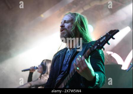 München, Deutschland. Mai 2024. München, 19. Mai 2024: Marco Heubaum (Gitarre) aus Xandria während der Show im Backstage Werk München. (Sven Beyrich/SPP) Credit: SPP Sport Press Photo. /Alamy Live News Stockfoto