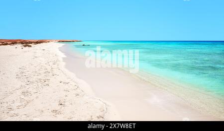 Schöner Sandstrand mit türkisfarbenem Wasser, Ägypten. Stockfoto