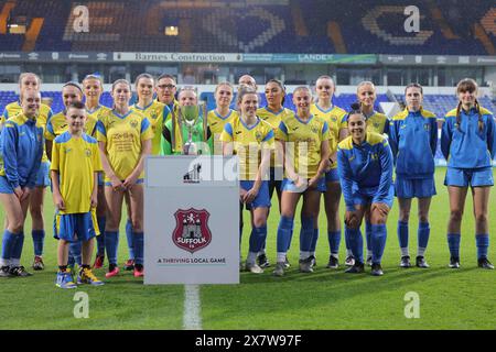 Ipswich, Großbritannien. Mai 2024. Ipswich, England, 21. Mai 2024: Action beim Finale des MH Goals Suffolk Womens Cup zwischen AFC Sudbury und Stowupland Falcons in der Portman Road (Promediapix/SPP) Credit: SPP Sport Press Photo. /Alamy Live News Stockfoto