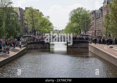 Amsterdam, Niederlande, 13. Mai 2024.Proteste für palästina an der UVA-Universität Amsterdam werden fortgesetzt. Die Polizei hat den Campus geräumt Stockfoto