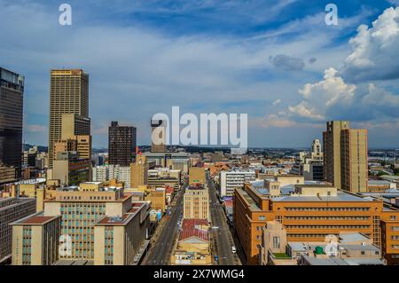 Schöne Johannesburg City Skyline und hisgh Türme und Gebäude Stockfoto