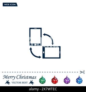 Drehen Sie die Symbole für Smartphone, Mobiltelefon oder Tablet im Vektor Stock Vektor