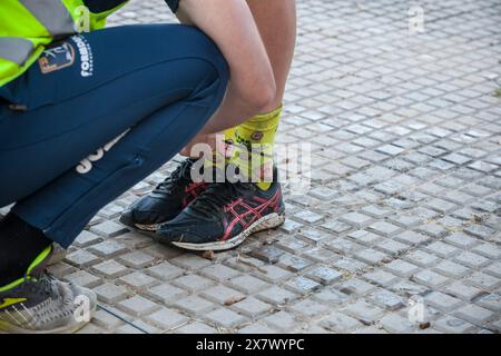 Merida, Spanien - 18. Mai 2024: FarinatoRace Merida 2024. Eine zweite Befestigung des Trenses Stockfoto