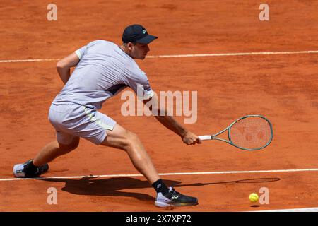 Hubert Hurkacz aus Polen spielt im Viertelfinale der Männer-Singles-Spiele am 11. Tag des Internazionali BNL D’Italia 2024 im Foro Italico in Rom. Tommy Paul gewann gegen Hubert Hurkacz mit 7:5, 3:6, 6-3 Stockfoto