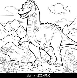 Dinosaurier Malseiten Für Kinder Zeichnen Stock Vektor