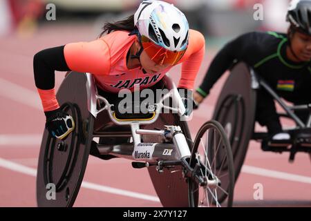 Hyogo, Japan. Mai 2024. Momoka Muraoka (JPN) Leichtathletik : Kobe 2024 Para Leichtathletik Weltmeisterschaften Frauen 100 m T54 Hitze im Kobe Universiade Memorial Stadium in Hyogo, Japan . Quelle: AFLO SPORT/Alamy Live News Stockfoto