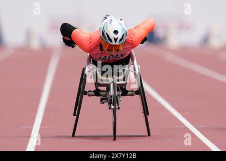 Hyogo, Japan. Mai 2024. Momoka Muraoka (JPN) Leichtathletik : Kobe 2024 Para Leichtathletik Weltmeisterschaften Frauen 100 m T54 Hitze im Kobe Universiade Memorial Stadium in Hyogo, Japan . Quelle: AFLO SPORT/Alamy Live News Stockfoto