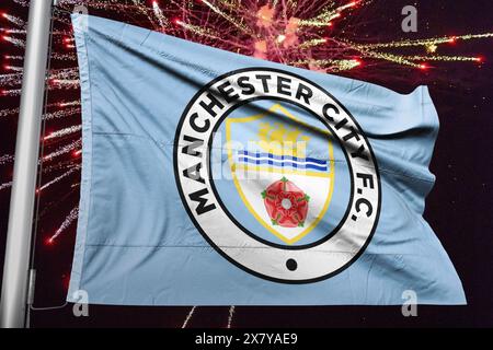 Der Manchester City Football Club ist ein Fußballverein aus Manchester, England. Stockfoto