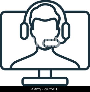 Symbol für virtuellen Assistenten. Einfarbiges Symbol für einfachen virtuellen Assistenten für Vorlagen, Webdesign und Infografiken Stock Vektor