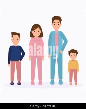 Glückliche Familie Vektor flache Illustration einfaches Design Stock Vektor