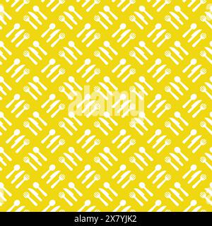 Messer Gabellöffel nahtloses Muster einfach. Hintergrund zu Lebensmitteln Stock Vektor