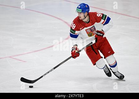 Martin NECAs der Tschechischen Republik während der IIHF-Weltmeisterschaft 2024, Gruppe A, Spiel Tschechische Republik gegen Kanada, am 21. Mai in Prag, Tschechische Republik, Stockfoto