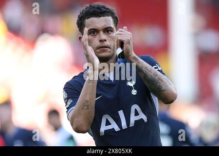 Tottenham Hotspur's Brennan Johnson am Ende des Premier League-Spiels in der Bramall Lane, Sheffield. Bilddatum: Sonntag, 19. Mai 2024. Stockfoto