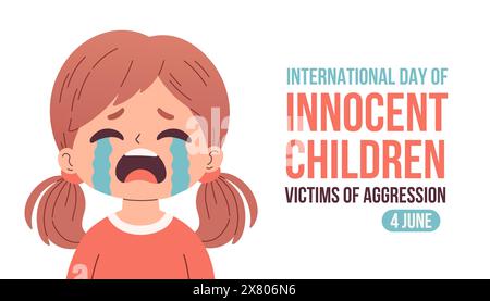 Internationaler Tag der unschuldigen Kinder Opfer von Aggressionen. Vorlage für Hintergrund, Banner, Karte, Poster Stock Vektor