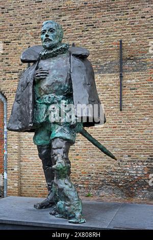 dordrecht, niederlande - 08.05.2024: Statue des Prinzen wilhelm von Orange (1533-1584) in der Hofstraat - [Quelle: joachim affeldt - größeres Format verfügbar Stockfoto