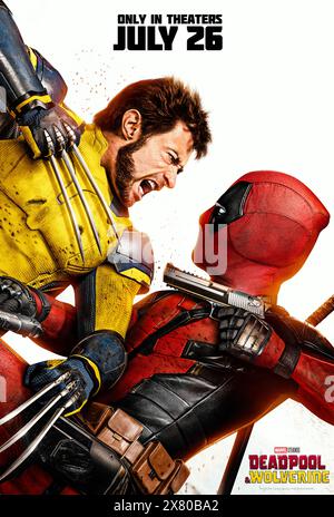 Deadpool & Wolverine (2024) von Shawn Levy mit Ryan Reynolds, Hugh Jackman und Morena Baccarin. Wird der unverantwortliche Held Deadpool mit Wolverine die Geschichte des Marvel-Kinouniversums verändern!? US Advance Poster ***NUR FÜR REDAKTIONELLE ZWECKE***. Quelle: BFA / Walt Disney Studios Stockfoto